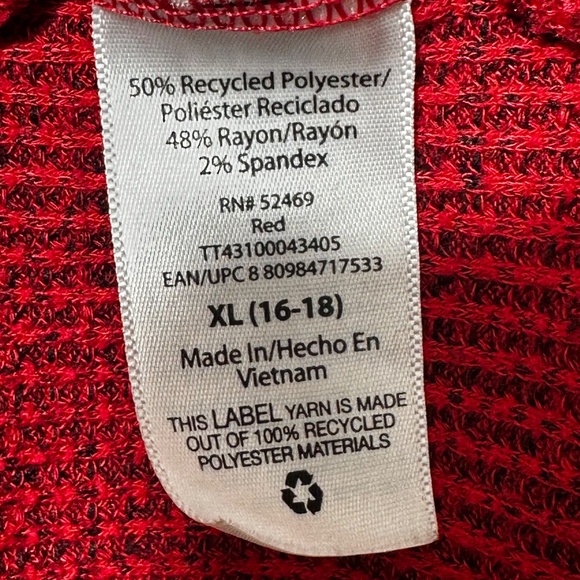 Time and Tru Women’s Sweater XL Red Cowl Neck Long Sleeve Pullover Plus Size - Picture 6 of 7